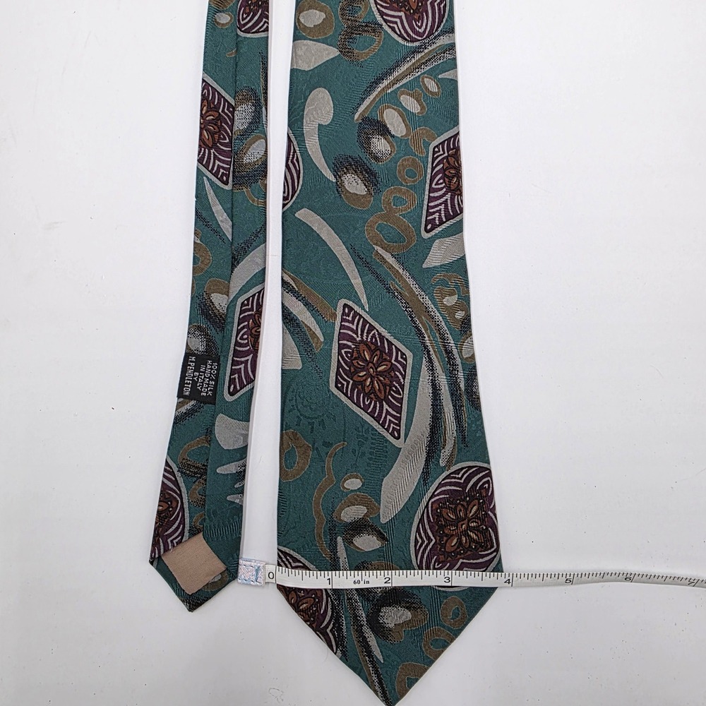 Mark Pendleton‎ Men's Silk Tie Teal Abstract Geometric Pattern
